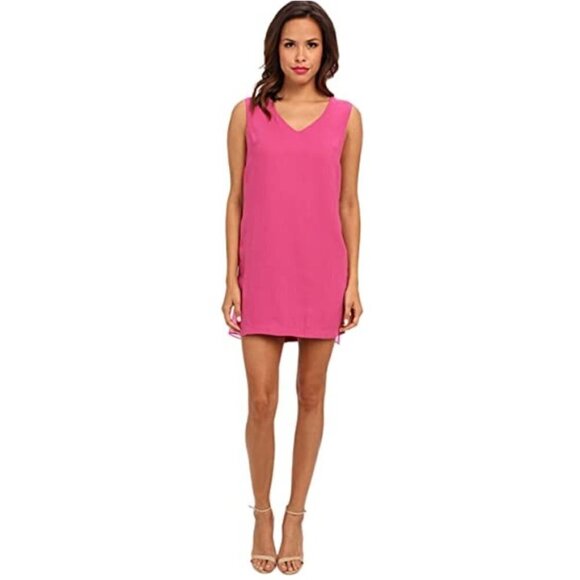 Aryn K Women's Deep V-Back Dress in hot pink - Picture 4 of 4